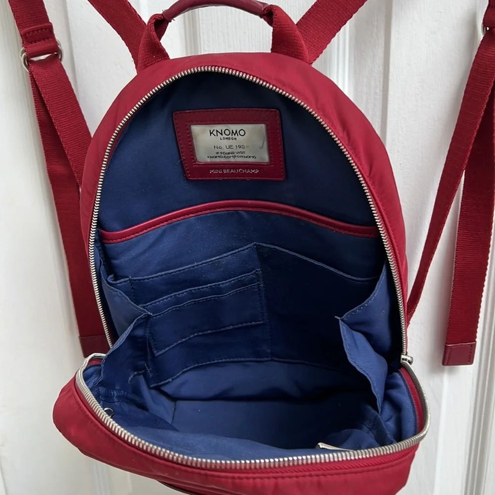 Knomo Compact Burgundy Backpack for Women
